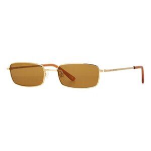 New DMY STUDIOS Olsen Gold Rectangle DMYSUN05BL Brown Lens Sunglasses Women